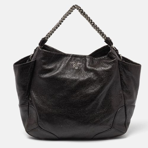 Prada Brown Cervo Leather Chain Hobo - Prada - Modalova