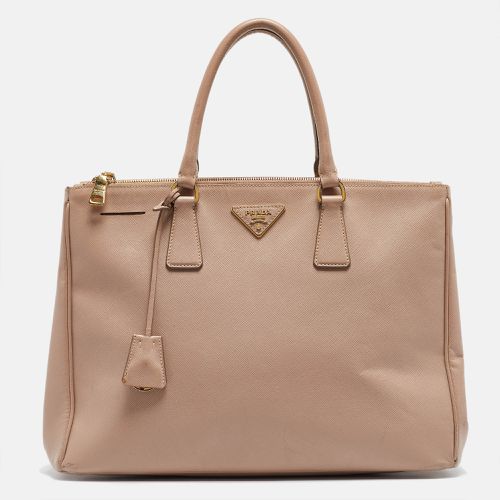 Prada Light Pink Saffiano Lux Leather Large Double Zip Tote - Prada - Modalova