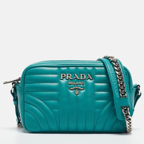 Prada Green Leather Diagramme Camera Shoulder Bag - Prada - Modalova