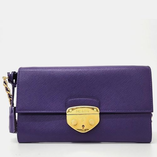 Prada Purple Saffiano Leather Mini Crossbody Bag - Prada - Modalova