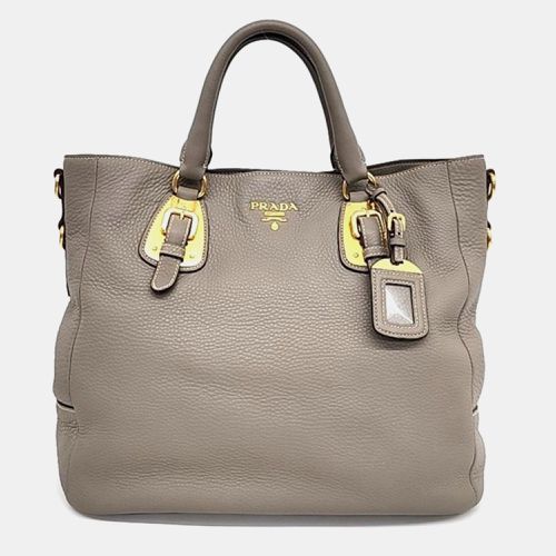 Prada Beige Leather Vitello Daino Tote Bag - Prada - Modalova