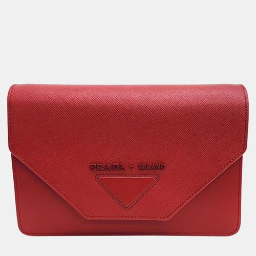 Prada Red Saffiano Leather Chain Crossbody Bag - Prada - Modalova