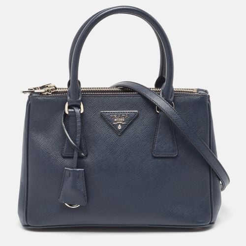 Prada Navy Blue Saffiano Lux Leather Small Galleria Double Zip Tote - Prada - Modalova