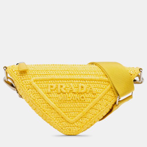 Prada Raffia Triangle Crossbody - Prada - Modalova