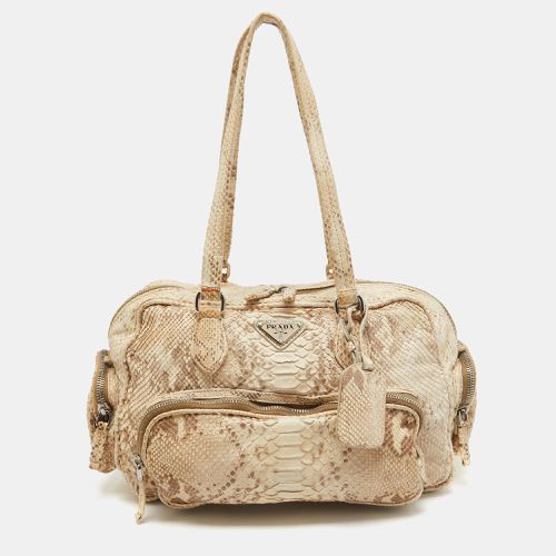 Prada Beige Python Front Pocket Satchel - Prada - Modalova