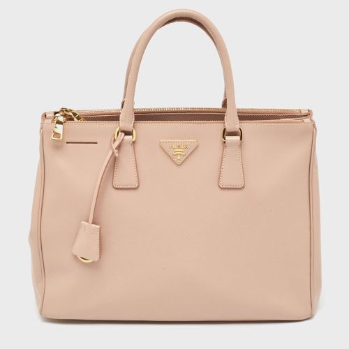 Prada Light Pink Saffiano Lux Leather Large Double Zip Tote - Prada - Modalova