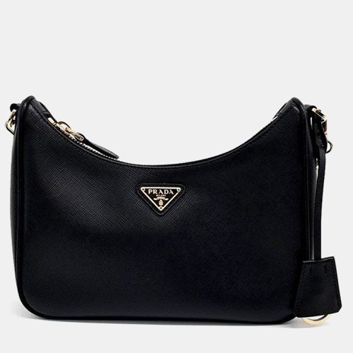 Prada Black Saffiano Leather Chain Hobo Bag - Prada - Modalova