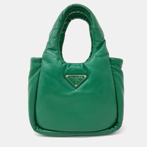 Prada Green Padded Soft Nappa Small Tote Bag - Prada - Modalova