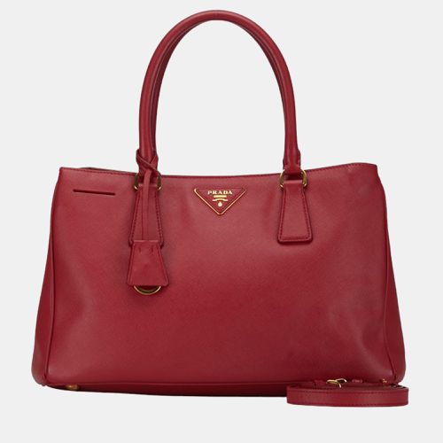 Prada Red Leather Galleria Tote Bag - Prada - Modalova