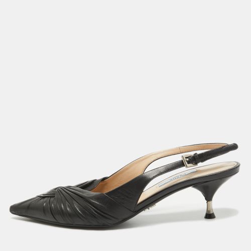 Prada Black Leather Knotted Slingback Pumps Size 38 - Prada - Modalova