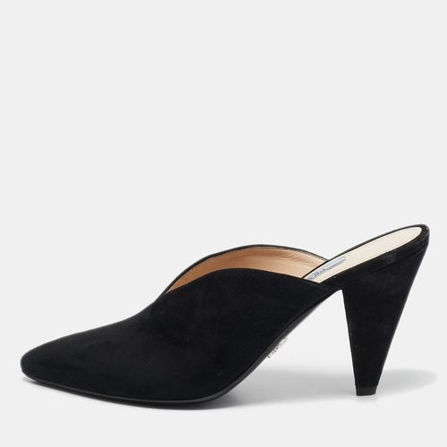 Prada Black Suede Mules Size 37 - Prada - Modalova