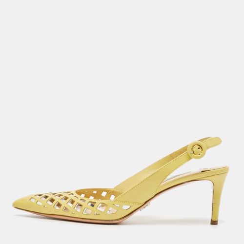 Leather Pointed Toe Slingback Pumps Size 39.5 - Prada - Modalova