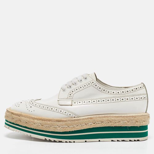 Prada White Patent Leather Derby Sneakers Size 36 - Prada - Modalova