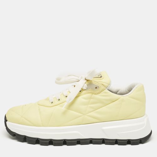 Prada Yellow Nylon Gabardine Low Top Sneakers 39.5 - Prada - Modalova