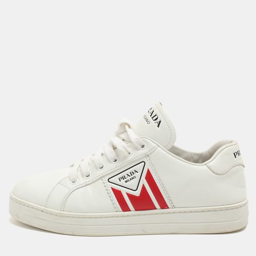 Prada White Leather Lace Up Sneakers Size 39 - Prada - Modalova