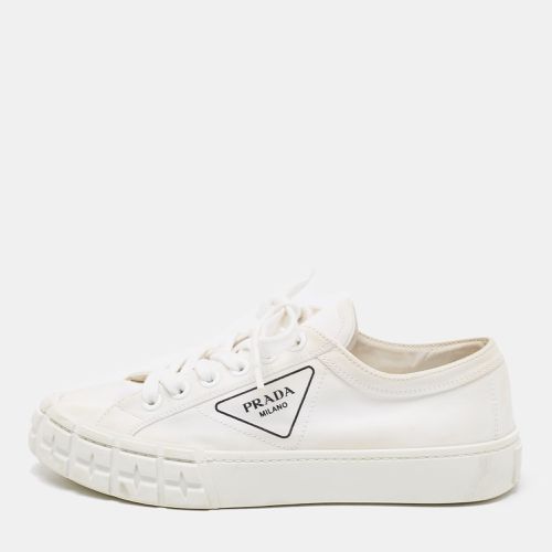 Prada White Canvas Double Wheel Platform Sneakers Size 40 - Prada - Modalova