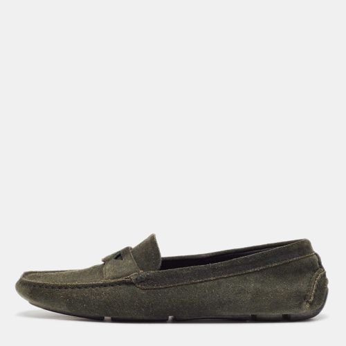 Prada Dark Green Suede Penny Loafers Size 38.5 - Prada - Modalova