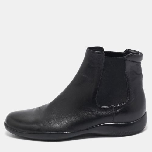 Prada Black Leather Ankle Length Chelsea Boots Size 37 - Prada - Modalova