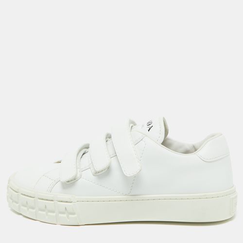 Prada White Leather Velcro Strap Low Top Sneakers Size 37.5 - Prada - Modalova