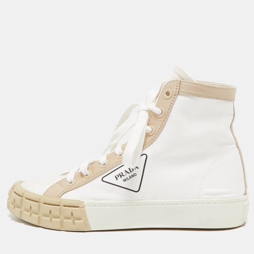 Beige Canvas Gabardine High Top Sneakers Size 40 - Prada - Modalova