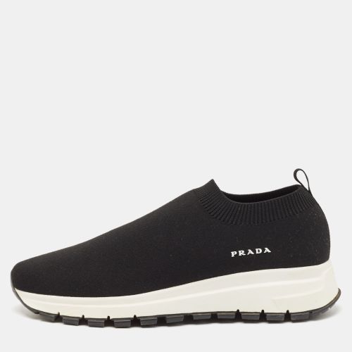 Prada Black Knit Fabric Slip On Sneakers Size 38 - Prada - Modalova