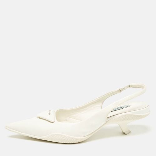 Prada White Patent Leather Bow Slingback Pumps Size 40 - Prada - Modalova