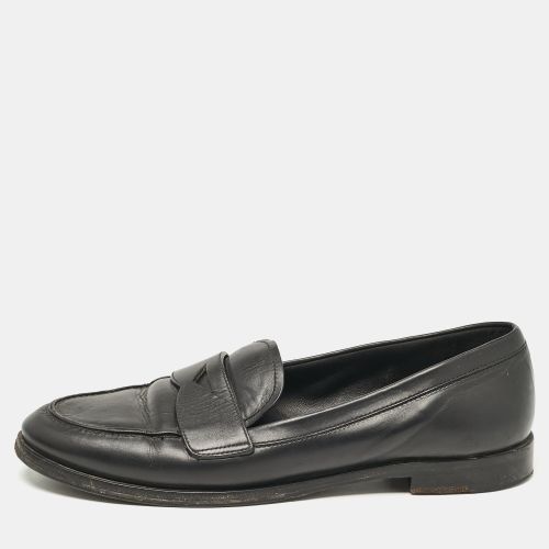 Prada Black Leather Slip On Loafers Size 38.5 - Prada - Modalova