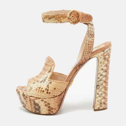 Prada Two Tone Python Leather Slingback Sandals Size 37 - Prada - Modalova