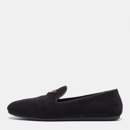 Prada Black Suede Slip On Smoking Slippers Size 38 - Prada - Modalova