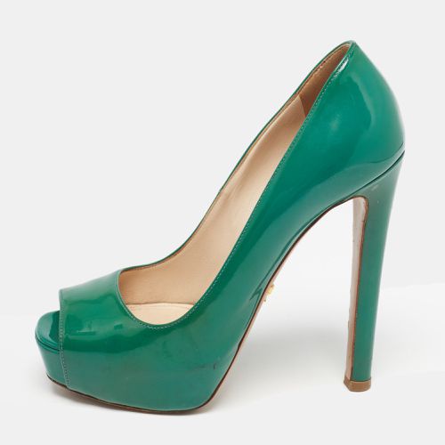 Prada Green Patent Leather Peep Toe Pumps Size 36 - Prada - Modalova