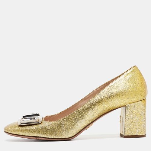 Prada Yellow Patent Leather Block Heel Pumps Size 40 - Prada - Modalova