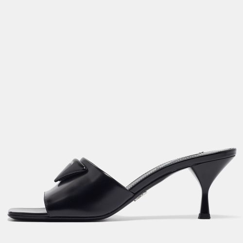 Prada Black Patent Leather Slide Sandals Size 39.5 - Prada - Modalova