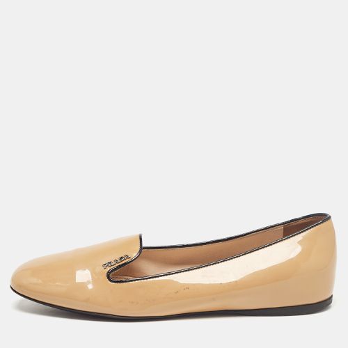 Prada Beige Patent Leather Smoking Slippers Size 36.5 - Prada - Modalova