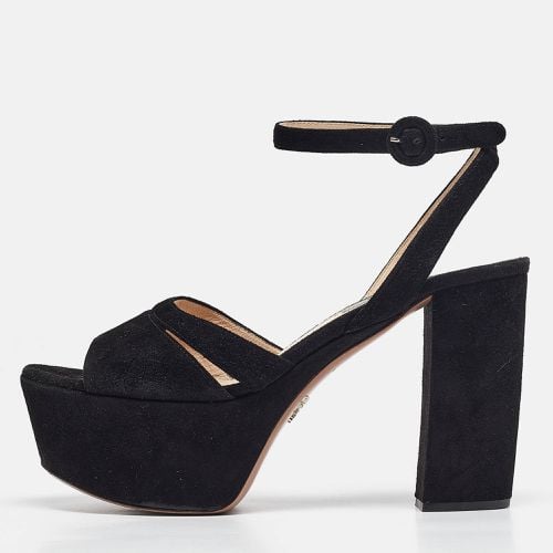 Prada Black Suede Ankle Strap Sandals Size 39.5 - Prada - Modalova