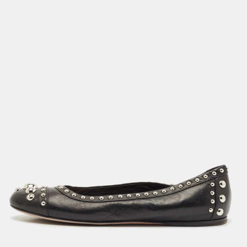 サンダル・ミュール PRADA | PRADA Embellished leather ballet flats Prada stud-embellished Ballerina Shoes | Black | FARFETCH