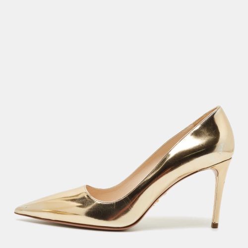 Prada Gold Leather Pointed Toe Pumps Size 42 - Prada - Modalova