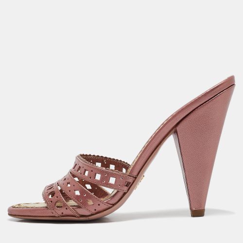 Prada Pink Leather Embellished Slip On Sandals Size 38.5 - Prada - Modalova