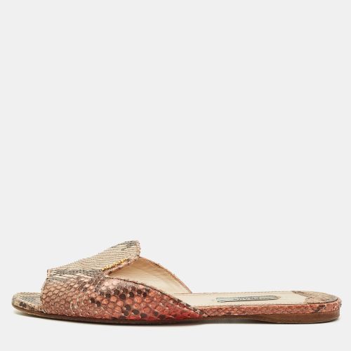 Prada Multicolor Python Leather Flats Slide Size 37.5 - Prada - Modalova