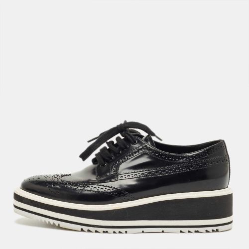 Prada Black Leather Lace Up Derby Sneakers Size 35.5 - Prada - Modalova