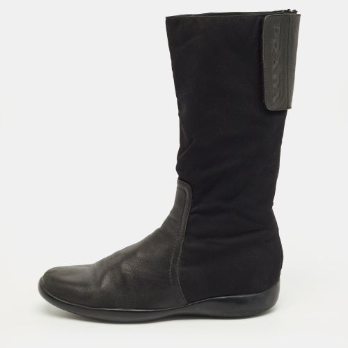 Prada Black Leather Knee Length Boots Size 37 - Prada - Modalova