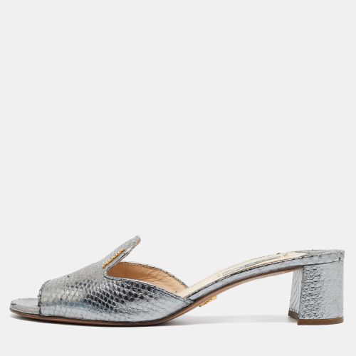 Size 40.5 Python Leather Slide Sandals - Prada - Modalova