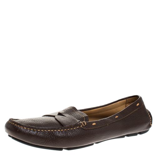 Prada Dark Brown Leather Loafers Size 39 - Prada - Modalova