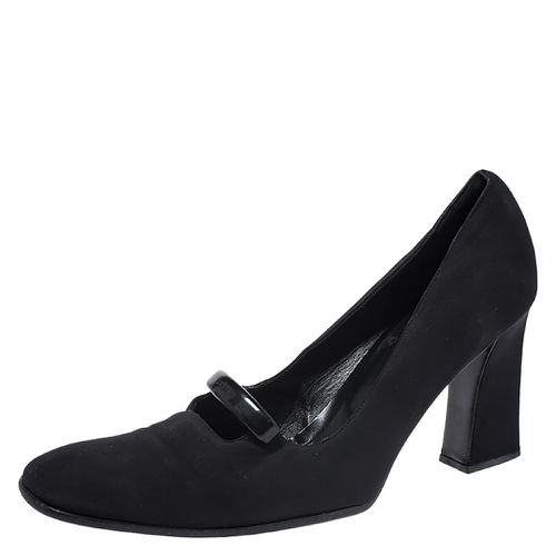 Prada Black Fabric Block Heel Pumps Size 40.5 - Prada - Modalova