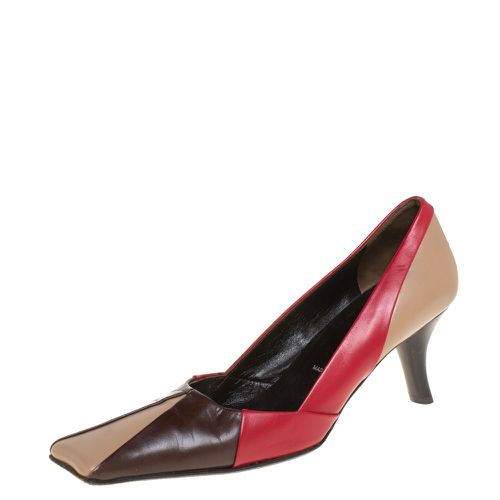 Prada Tricolor Leather Square Toe Pumps Size 36.5 - Prada - Modalova