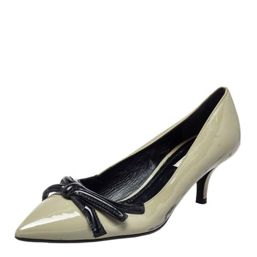 Prada Olive Green Patent Leather Pointed Toe Pumps Size 38 - Prada - Modalova