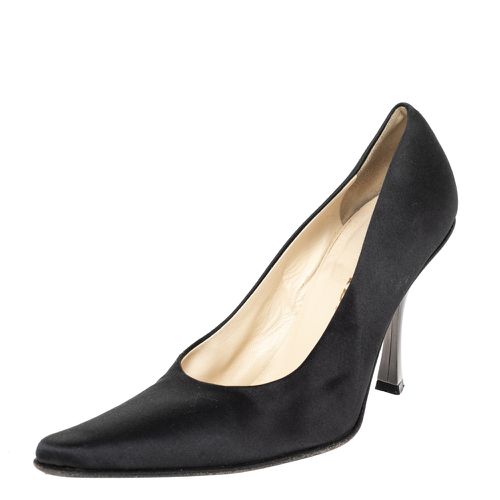 Prada Black Satin Pointed Toe Pumps Size 38.5 - Prada - Modalova