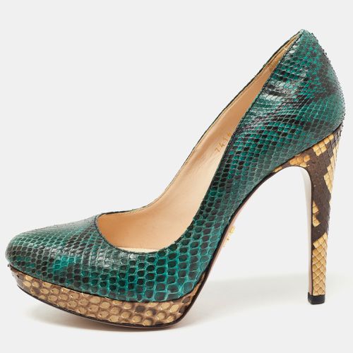 Prada Dark Green Python Platform Pumps Size 36.5 - Prada - Modalova