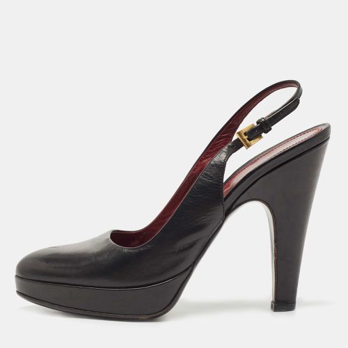 Prada Black Leather Slingback Platform Pumps Size 35 - Prada - Modalova