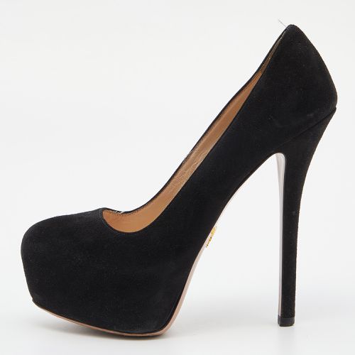 Prada Black Suede Platform Pumps Size 36.5 - Prada - Modalova