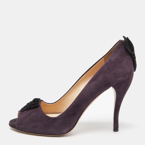 Prada Purple Suede Peep Toe Pumps Size 39 - Prada - Modalova